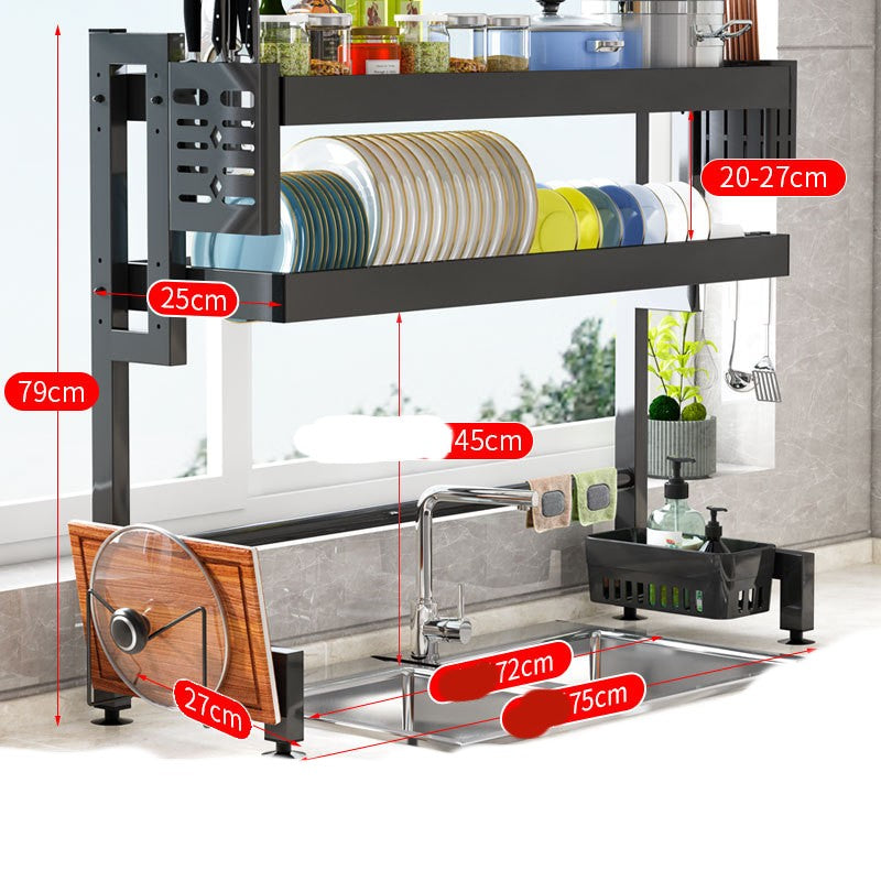 Kitchen Sink Shelving Counter Bowl Storage Rack Drain Thickened And Stable