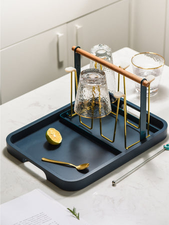 Light luxury wrought iron cup holder tray