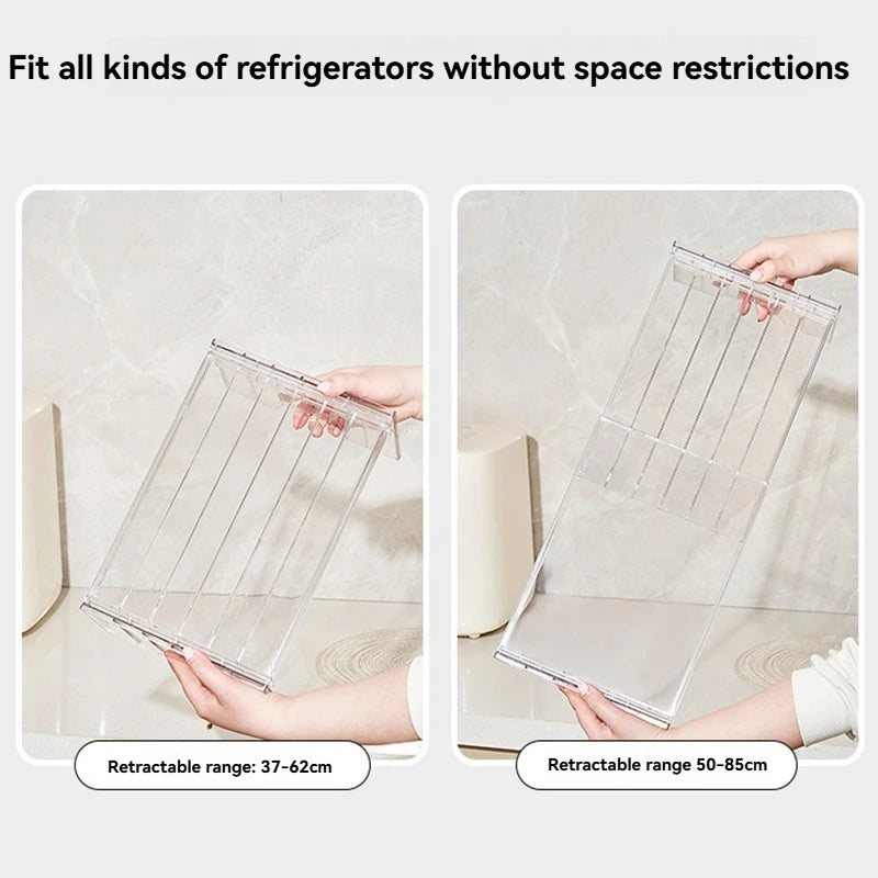 Adjustable Refrigerator Shelf Detachable Plastic Fridge Layered Separator Shelf Transparent Desktop Rack Space Save Organizer