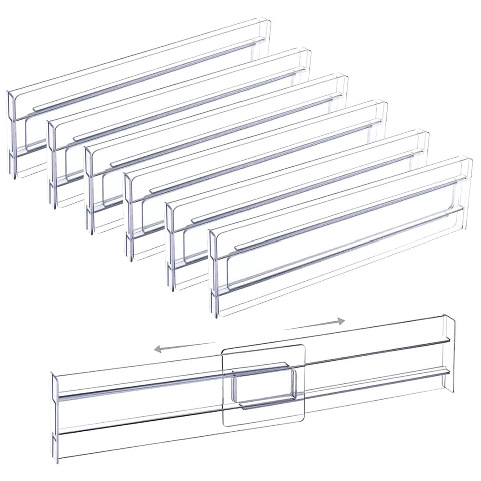 Multi-Pack Transparent Drawer Divider Adjustable Expandable Drawer Divider, Suitable for Clothing, Kitchen Utensils and Office