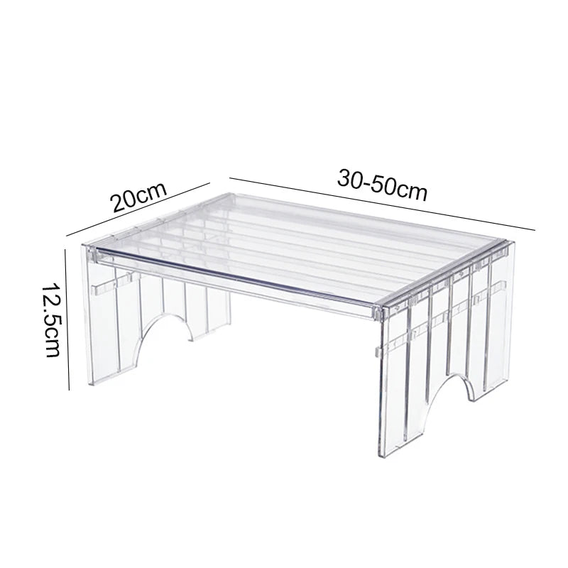 Adjustable Refrigerator Shelf Detachable Plastic Fridge Layered Separator Shelf Transparent Desktop Rack Space Save Organizer