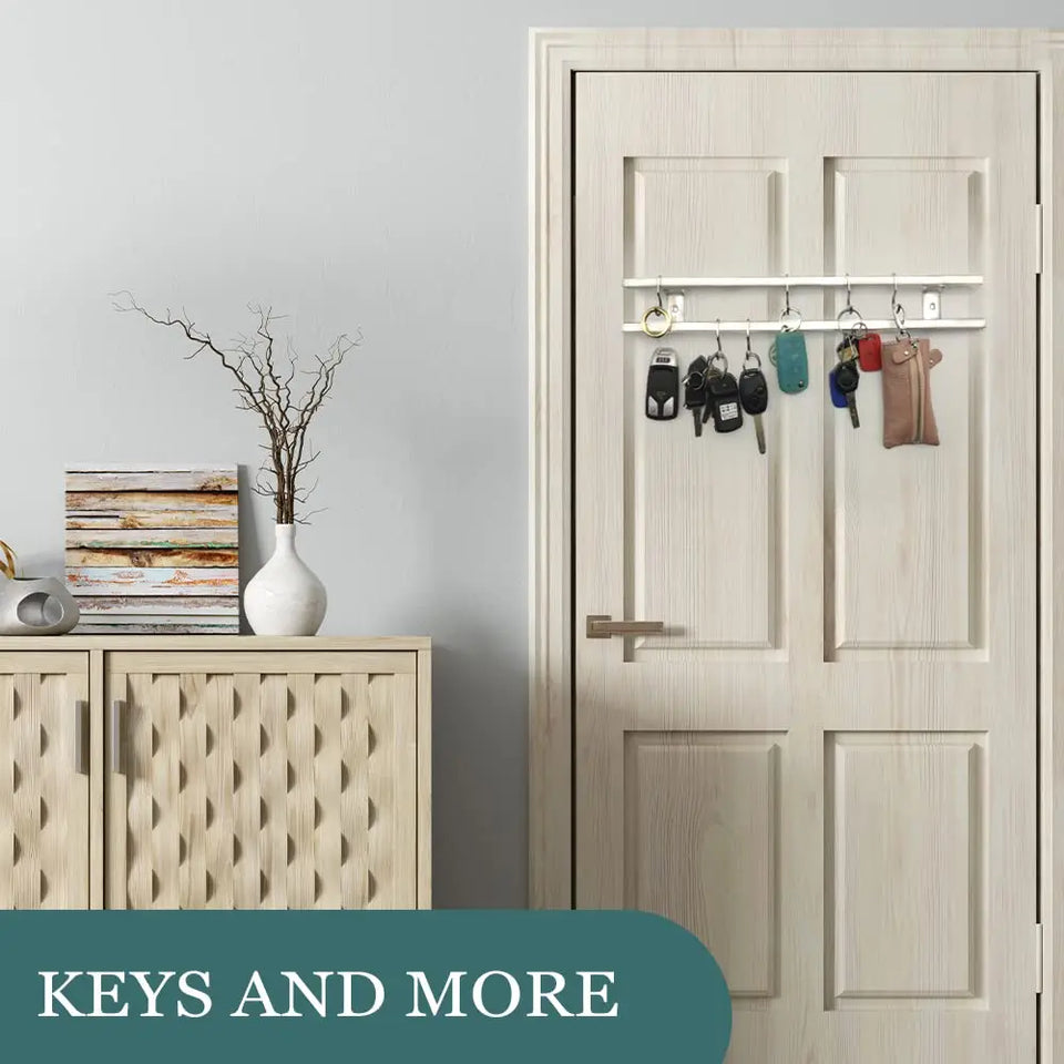 Magnetic Knife Holder for Wall Mount, Strips with Hooks, Stainless Steel, Kitchen Utensil