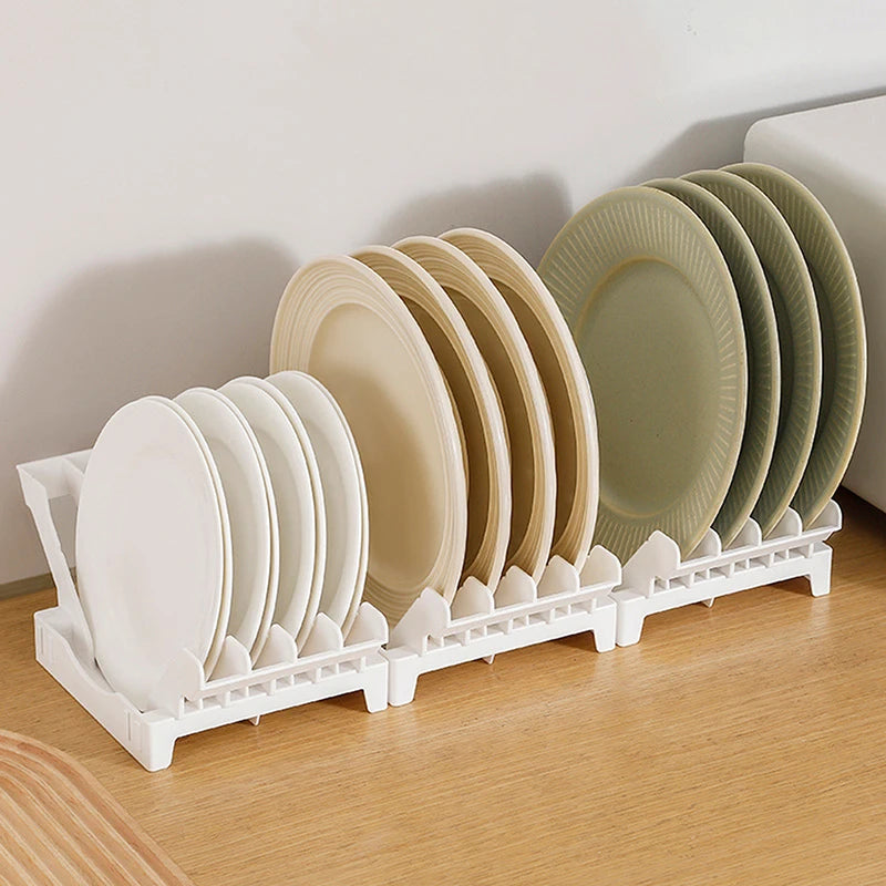 Dish Organizer Rack Upright Draining Cabinet Plate Organizer Plate Dish Drying Rack Kitchen Dishes Stand Vertical Storage Rack