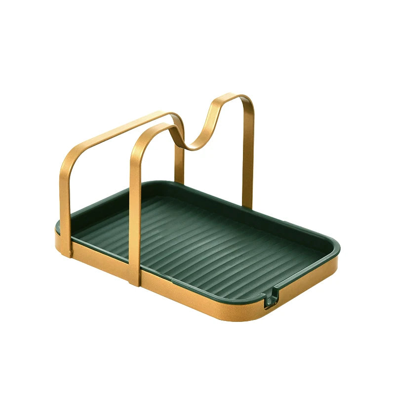 Stainless Steel Pot Lid Holder Rack Stand Multifunctional Pot Lid Storage with Drip Tray Pot Cover Rest Stand Pot Lid Holder
