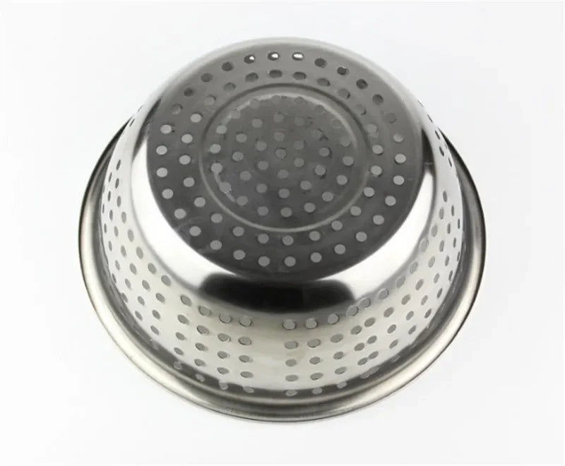 Stainless steel big basin 26-45cm filter water wash fruit vegetable wash basket drain rice Mesh Sifter Colander Strainer Sieve