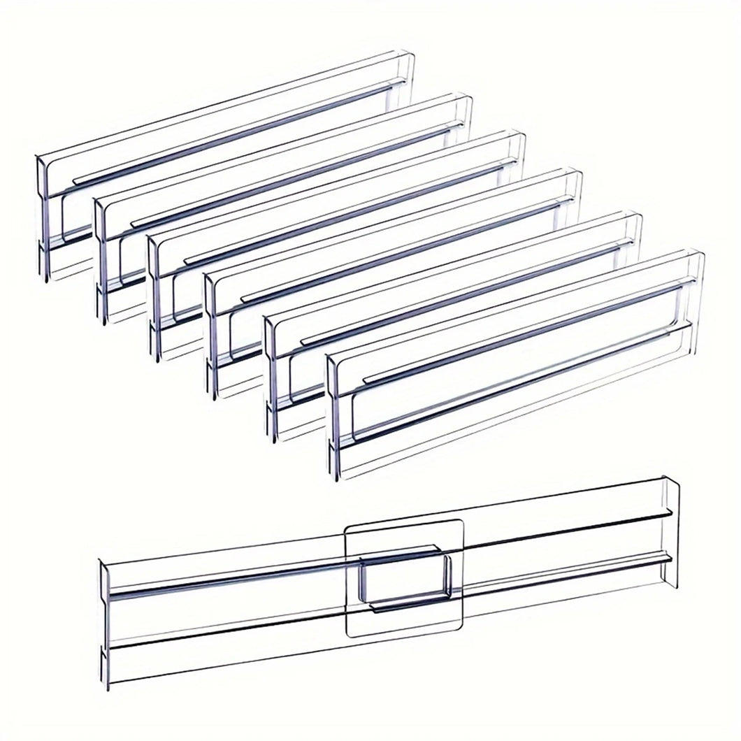 Multi-Pack Transparent Drawer Divider Adjustable Expandable Drawer Divider, Suitable for Clothing, Kitchen Utensils and Office