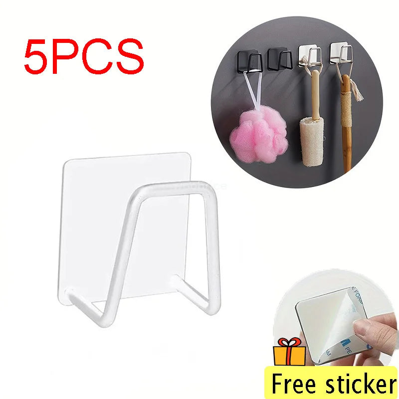 Kitchen Stainless Steel Sink Shelf Sponges Holders Adhesive Drain Drying Rack Wall Hooks Accessories Storage Organizer