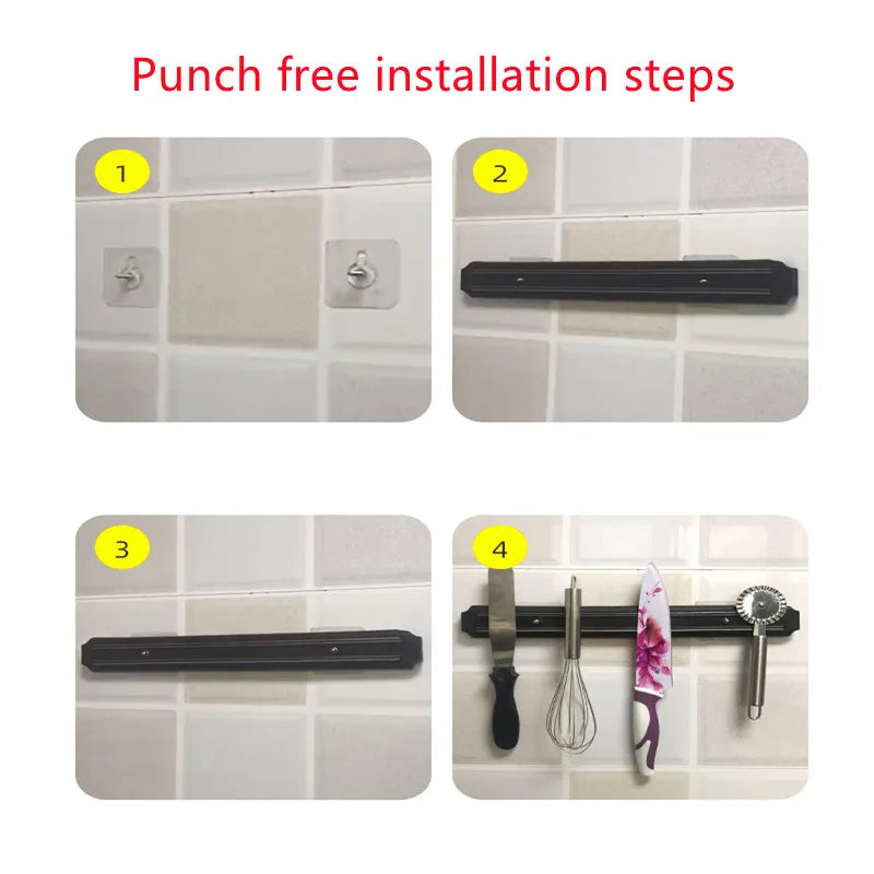 Magnetic Knife Holder Wall-mounted Kitchen Magnet Magnet Convenient and Practical Knife Holder Punch Free
