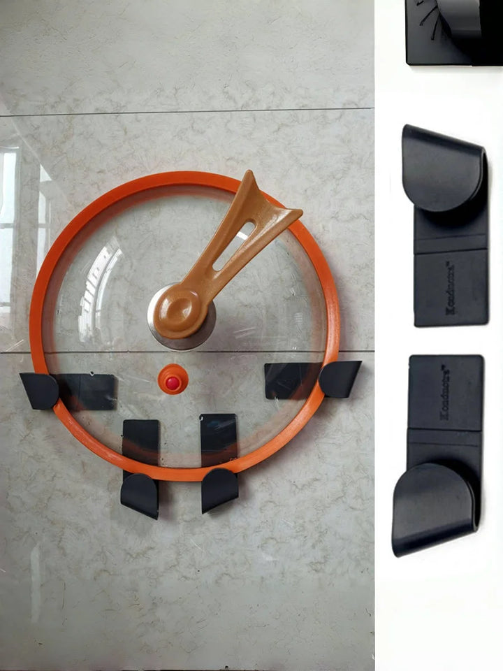 6/12 PCS Pot Lid Holder Self Adhesive Punch Free Holder for Pan Pot Cover Rack Plastic Kitchen Storage Rack Kitchen Organizer