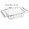 1pc Retractable Sink Drain Rack Sink Dish Drain Rack Expandable  Adjustable Vegetable Fruit Washing Basket Kitchen Accessories