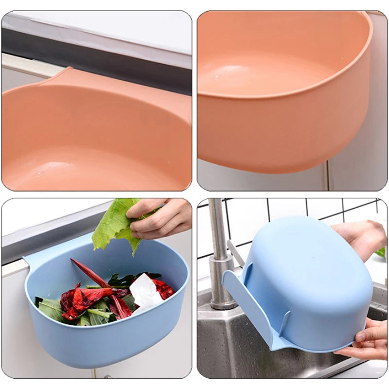 Hanging Kitchen Waste Bin Large-Capacity European-Style Cabinet Garbage Can Holder Trash Container Plastic Storage Box