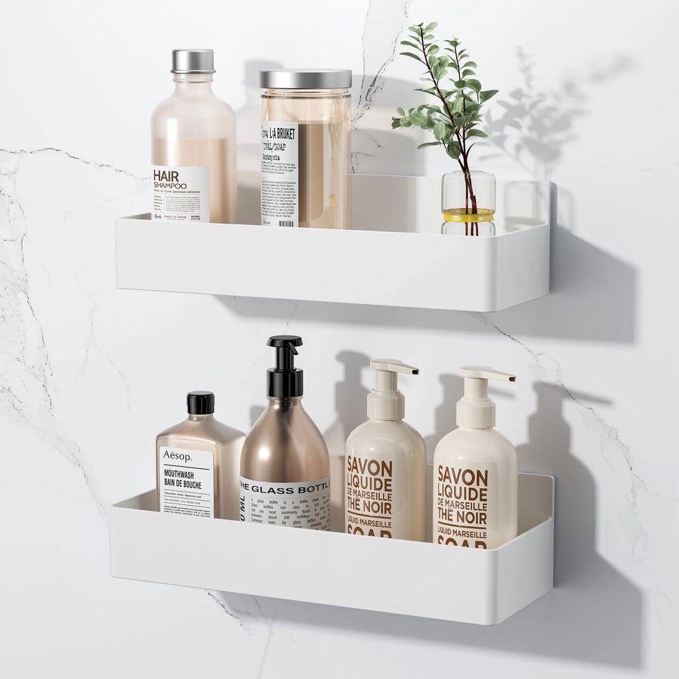 Strong Magnetic Shelves 2 Layers Black White Storage Rack Kitchen Plastic Spice Seasoning Organizer for Refrigerator Microwaves