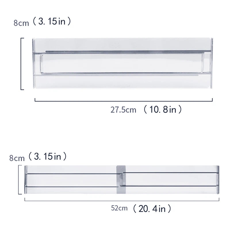 6Pcs Transparent Drawer Divider Adjustable Expandable Drawer Dividers, Suitable for Clothing, Kitchen Utensils and Office