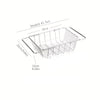 1pc Retractable Sink Drain Rack Sink Dish Drain Rack Expandable  Adjustable Vegetable Fruit Washing Basket Kitchen Accessories