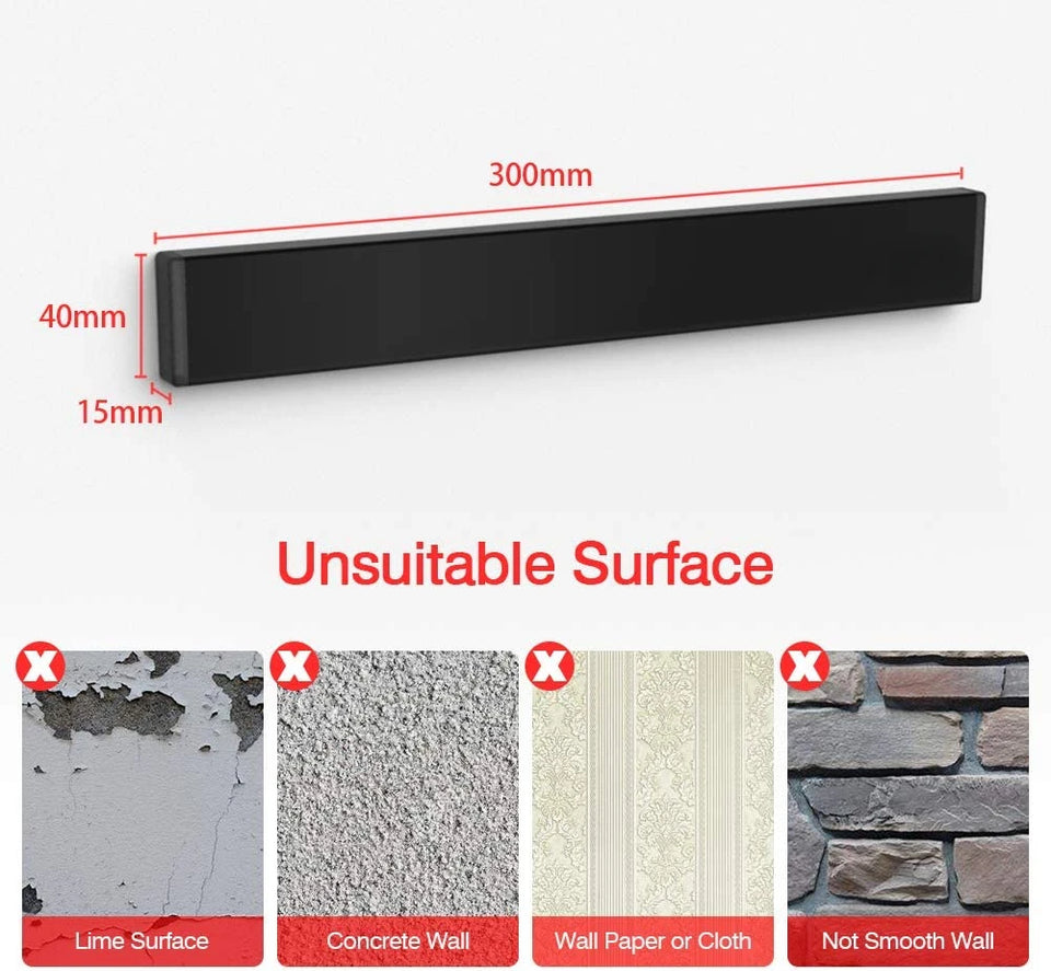 Black Power Magnetic Knife Holder 304 Stainless Steel Wall Mount Kitchen Magnet Magnetic Knife Holder Bar Rack Knives Organizer