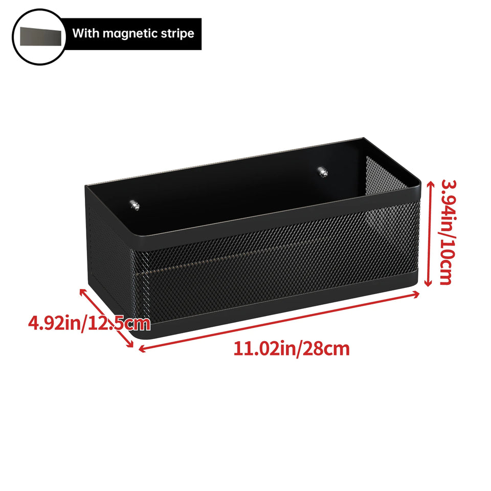 Magnetic Refrigerator Storage Rack, Magnetic Spice Rack, Metal Magnetic Hanging Basket, Wall Cabinet Multifunctional Storage Box, No Drilling Required