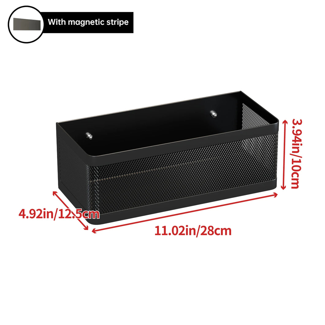 Magnetic Refrigerator Storage Rack, Magnetic Spice Rack, Metal Magnetic Hanging Basket, Wall Cabinet Multifunctional Storage Box, No Drilling Required