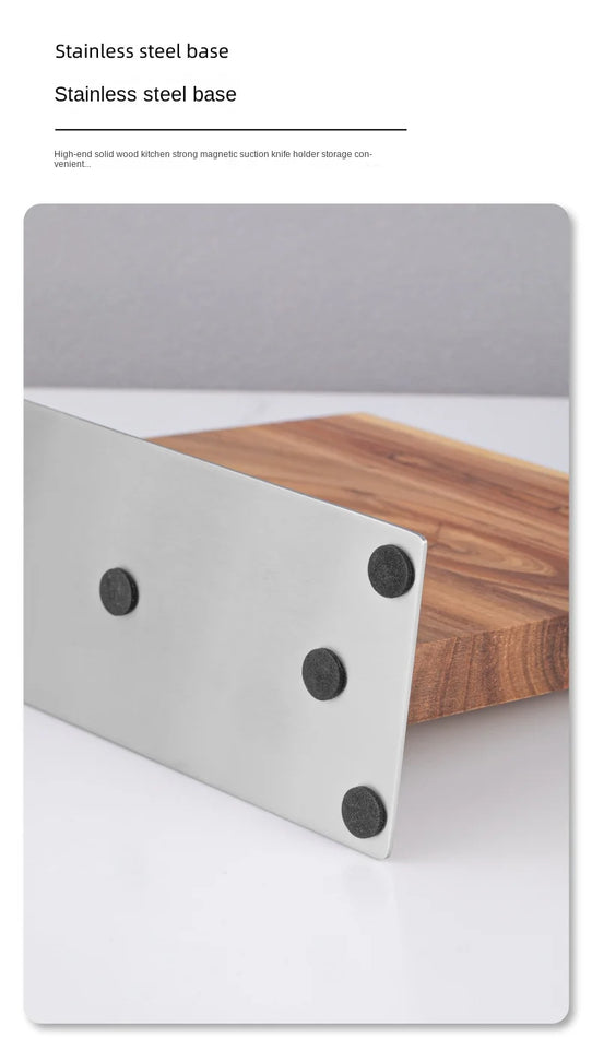 Acacia double-sided magnetic kitchen knife holder multi-functional knife storage rack magnetic knife holder