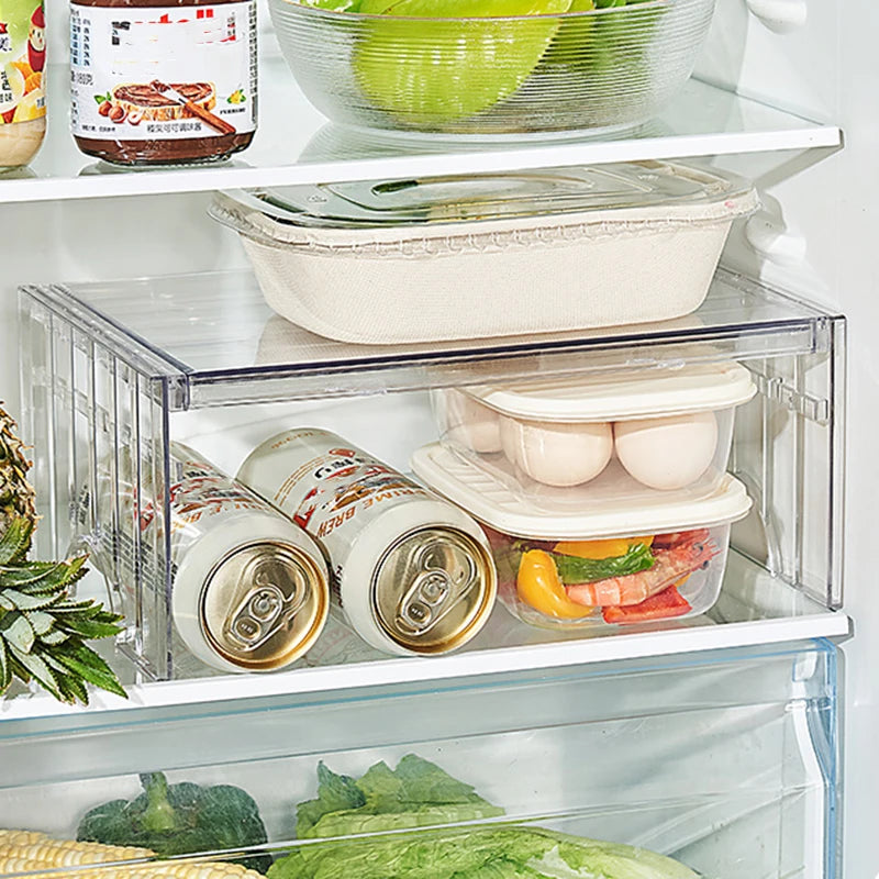 Adjustable Refrigerator Shelf Detachable Plastic Fridge Layered Separator Shelf Transparent Desktop Rack Space Save Organizer