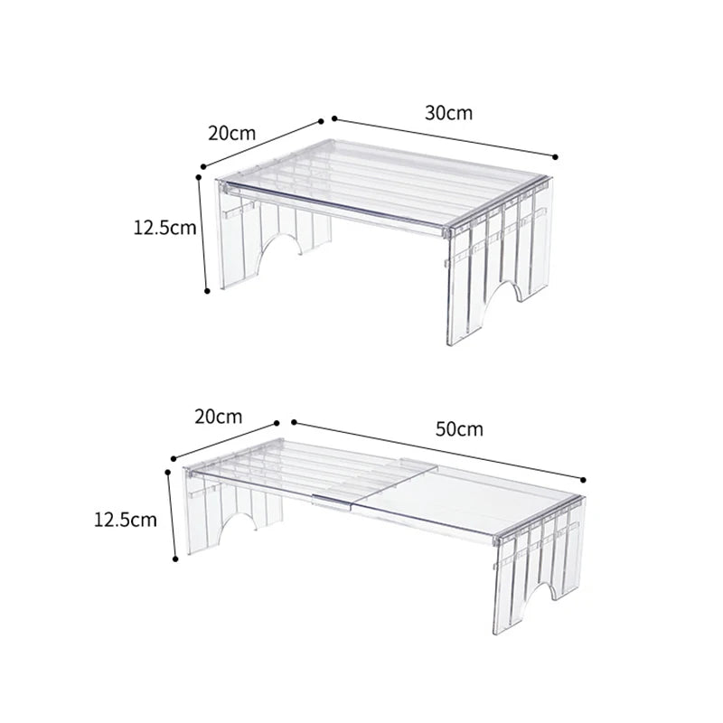 Adjustable Refrigerator Shelf Detachable Plastic Fridge Layered Separator Shelf Transparent Desktop Rack Space Save Organizer