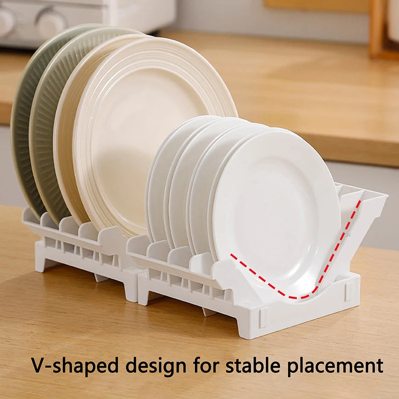 Dish Organizer Rack Upright Draining Cabinet Plate Organizer Plate Dish Drying Rack Kitchen Dishes Stand Vertical Storage Rack