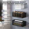 Magnetic Refrigerator Storage Rack, Magnetic Spice Rack, Metal Magnetic Hanging Basket, Wall Cabinet Multifunctional Storage Box, No Drilling Required