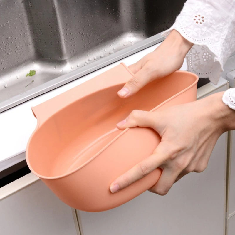 Hanging Kitchen Waste Bin Large-Capacity European-Style Cabinet Garbage Can Holder Trash Container Plastic Storage Box