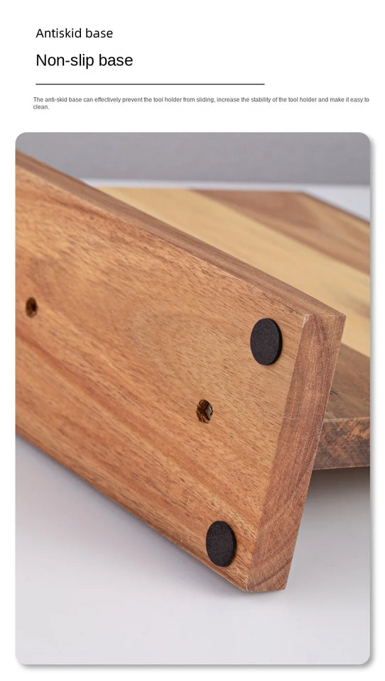 Acacia double-sided magnetic kitchen knife holder multi-functional knife storage rack magnetic knife holder