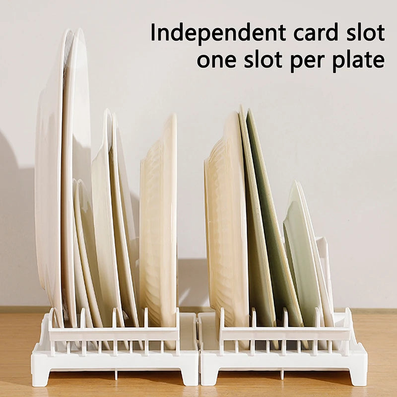 Dish Organizer Rack Upright Draining Cabinet Plate Organizer Plate Dish Drying Rack Kitchen Dishes Stand Vertical Storage Rack