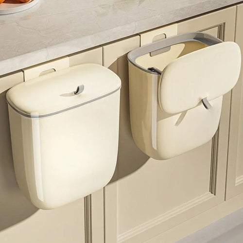 Hanging Trash Can for Kitchen, Household Food Waste Hanging Type, Bathroom Wall-mounted, Large Capacity with Lid