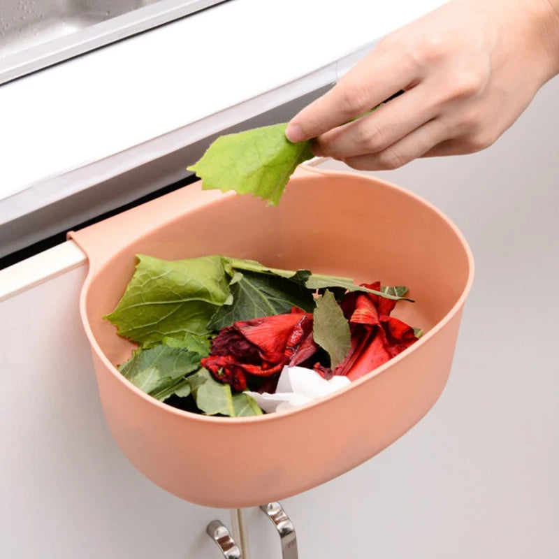 Hanging Kitchen Waste Bin Large-Capacity European-Style Cabinet Garbage Can Holder Trash Container Plastic Storage Box