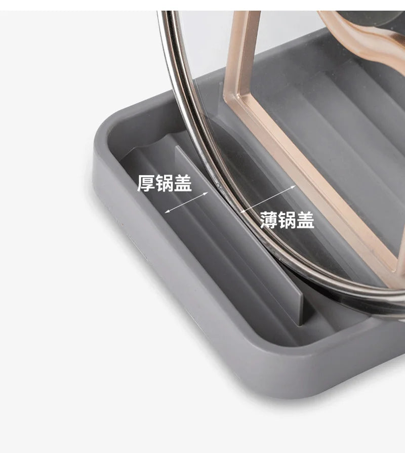 Kitchen Desktop Pot Lid Holder Foldable Multifunctional Pot Cover Rack Spatula Storage Rack Pot Lid Rest Kitchen Organizer