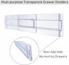 Multi-Pack Transparent Drawer Divider Adjustable Expandable Drawer Divider, Suitable for Clothing, Kitchen Utensils and Office