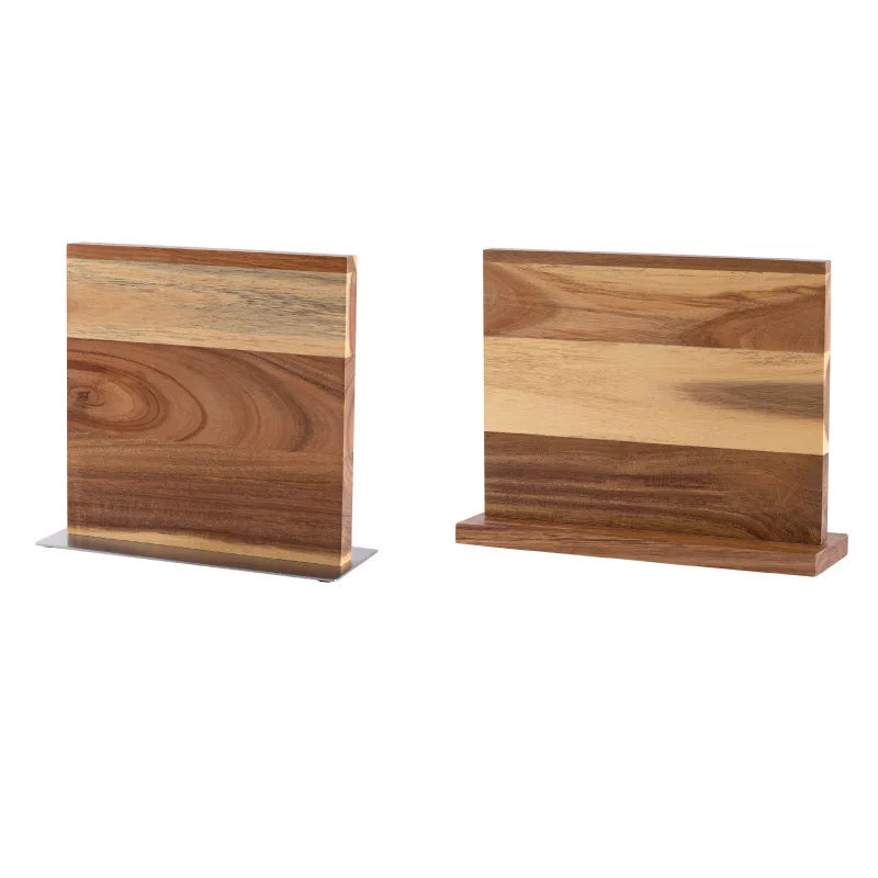 Acacia double-sided magnetic kitchen knife holder multi-functional knife storage rack magnetic knife holder