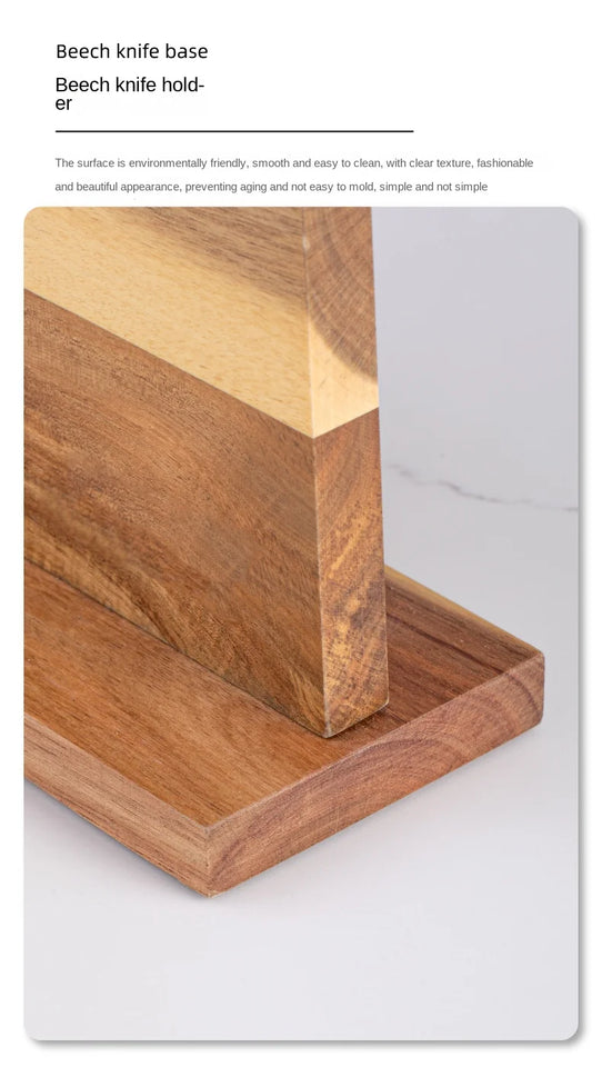 Acacia double-sided magnetic kitchen knife holder multi-functional knife storage rack magnetic knife holder