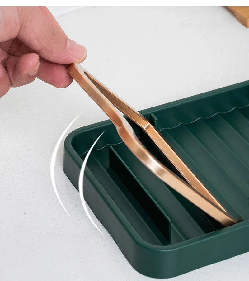 Kitchen Desktop Pot Lid Holder Foldable Multifunctional Pot Cover Rack Spatula Storage Rack Pot Lid Rest Kitchen Organizer