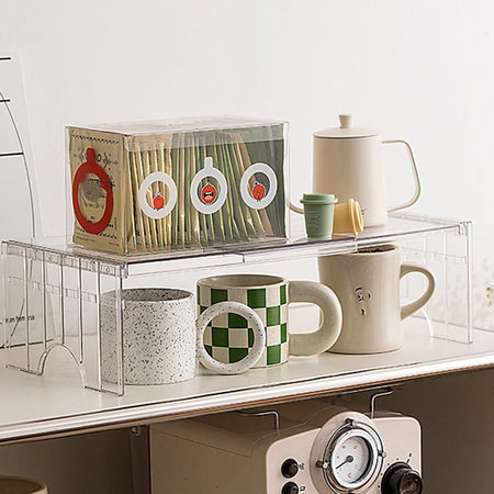 Adjustable Refrigerator Shelf Detachable Plastic Fridge Layered Separator Shelf Transparent Desktop Rack Space Save Organizer