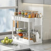 Under-Sink Pull-Out Storage Organizer: Slim Slide-Out Shelf for Kitchen Cabinets | Multi-Functional Space Saver Storage Rack