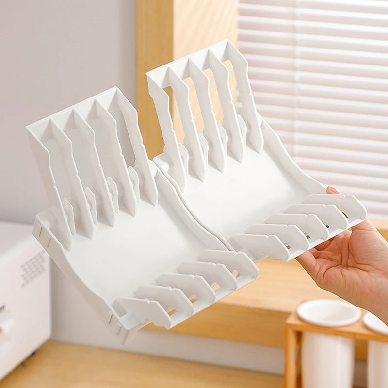 Dish Organizer Rack Upright Draining Cabinet Plate Organizer Plate Dish Drying Rack Kitchen Dishes Stand Vertical Storage Rack