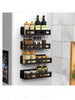 Magnetic Spice Rack Organizer for Refrigerator Hanging Spice Rack Wall Mount Metal Seasoning Organizer Rack
